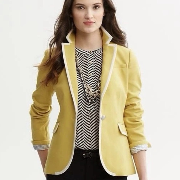 Banana Republic Yellow Blazer Tailored Structured Silhouette - Picture 1 of 16